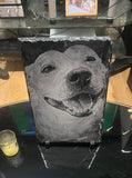Custom Personalised Pet Dog Puppy Sketch Art Portrait Rock Slates