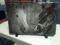 Custom Bespoke Personalised Horse Pony Sketch Art on Rock Slate
